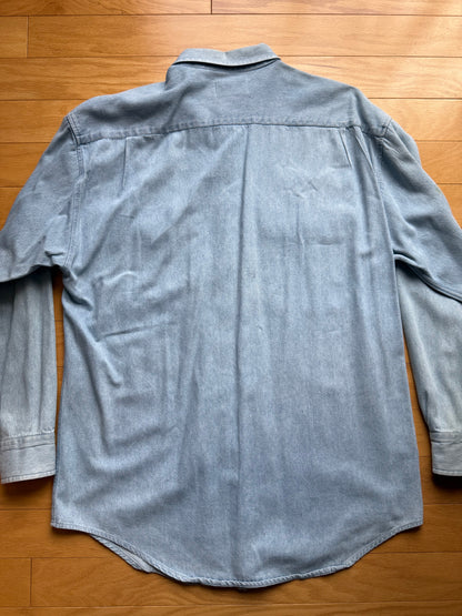 Vintage Eddie Bauer Embroidered Flies Denim Shirt