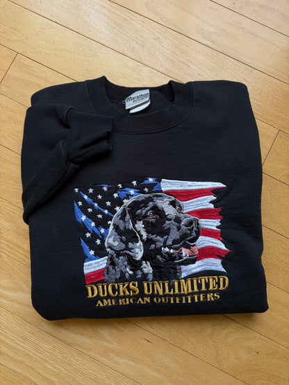 Vintage Ducks Unlimited Black Lab USA Sweatshirt