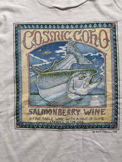 Vintage Ray Troll Cosmic Coho Salmonberry Wine Tee. Size L