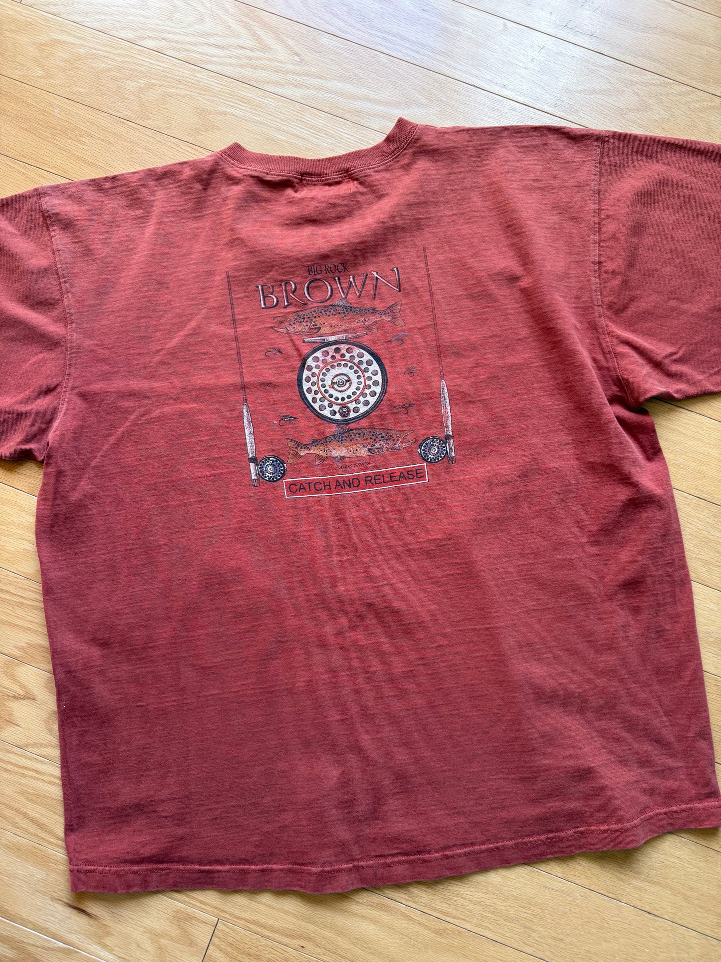 Vintage Big Rock Brown Trout Tee. Size XL