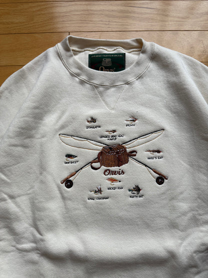 Rare Vintage Orvis Embroidered Fly Gear Sweatshirt