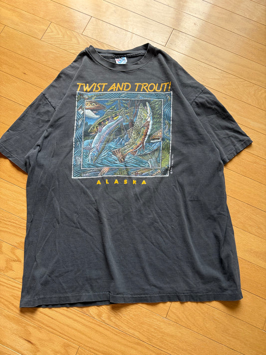 Vintage Ray Troll Twist and Trout Tee. Size XXL