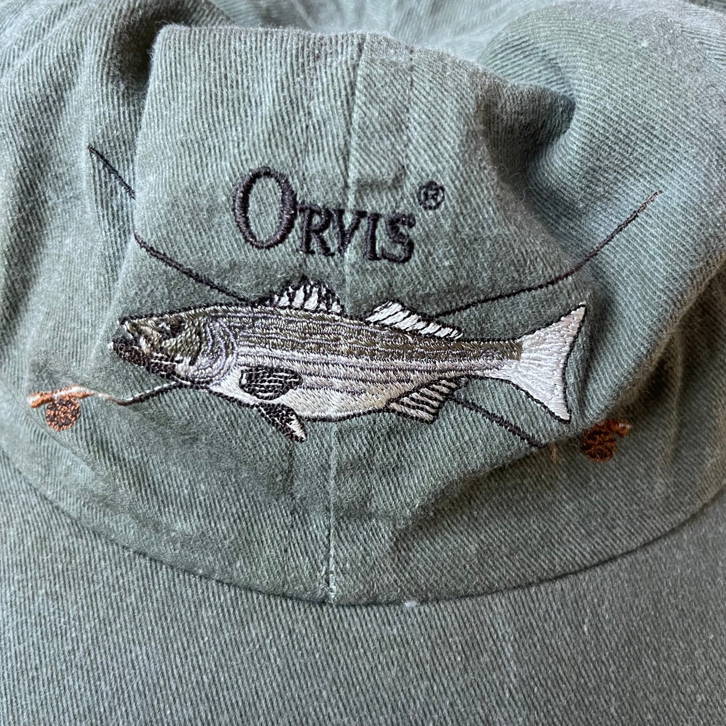 Vintage Orvis Embroidered Striper Long Bill Hat