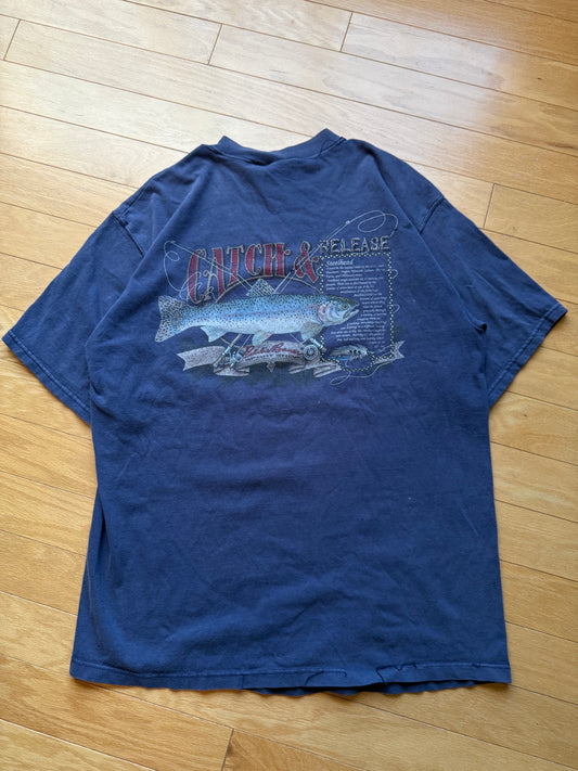 Vintage Eddie Bauer Catch & Release Tee. Size L