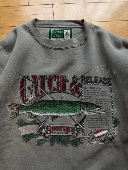 Vintage Snowshoe Thompson Northern Pike Crewneck
