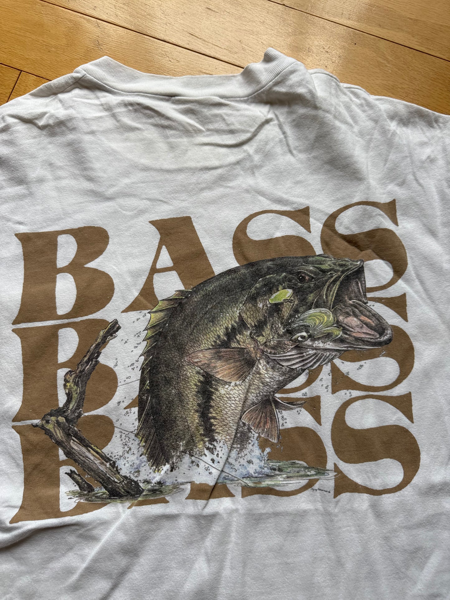 Vintage Bass Bass Bass Tee. Size L