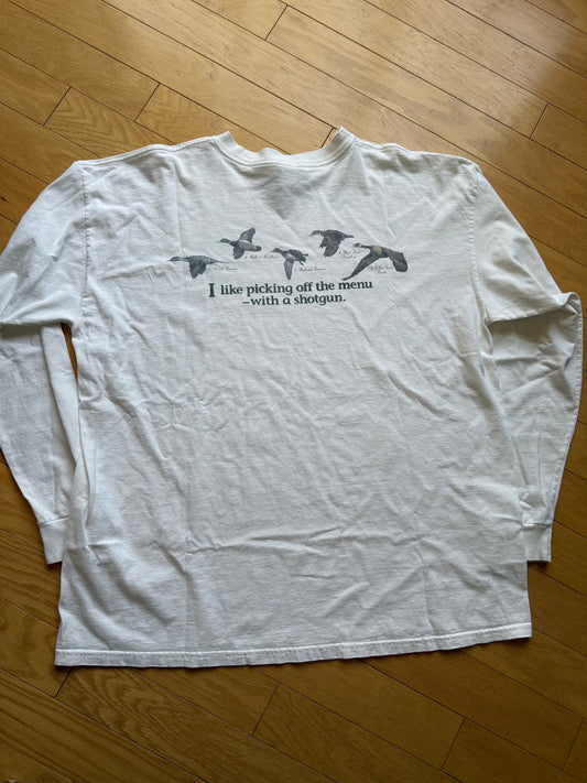 Vintage Columbia Picking Off The Menu Long Sleeve Tee. Size XXL
