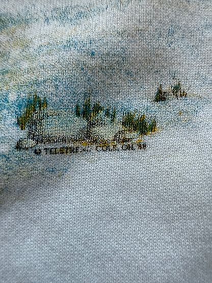 Vintage 1988 Brook Trout Paint Print Sweatshirt. Size M