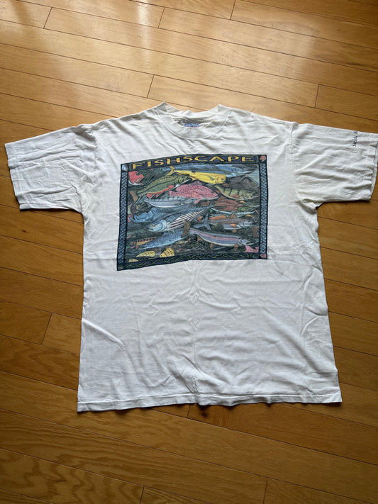 Vintage Ray Troll Fishscape Tee. Size XL