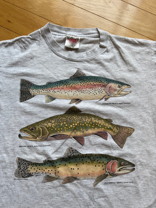 Vintage Harborside Graphics Trout Trio Tee. Size M