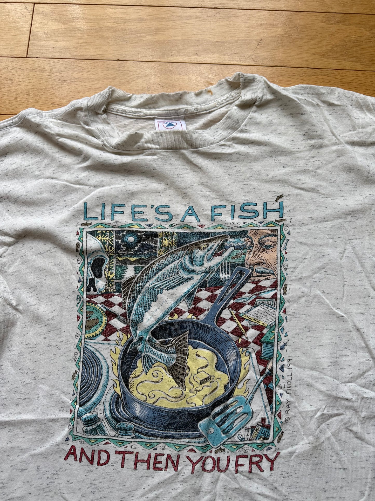 Vintage Ray Troll Life's A Fish Tee. Size XL