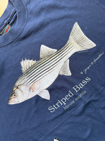 Vintage Joseph Tomelleri Striped Bass Tee. Size L