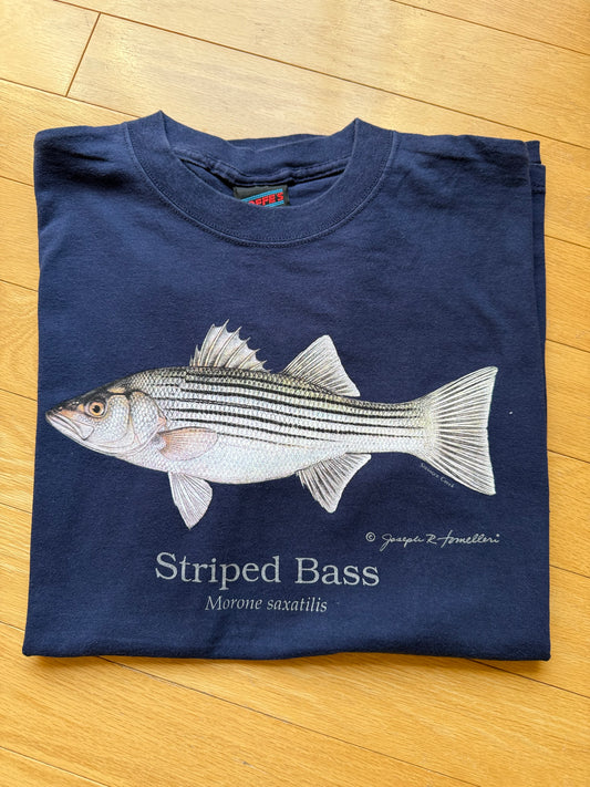 Vintage Joseph Tomelleri Striped Bass Tee. Size L