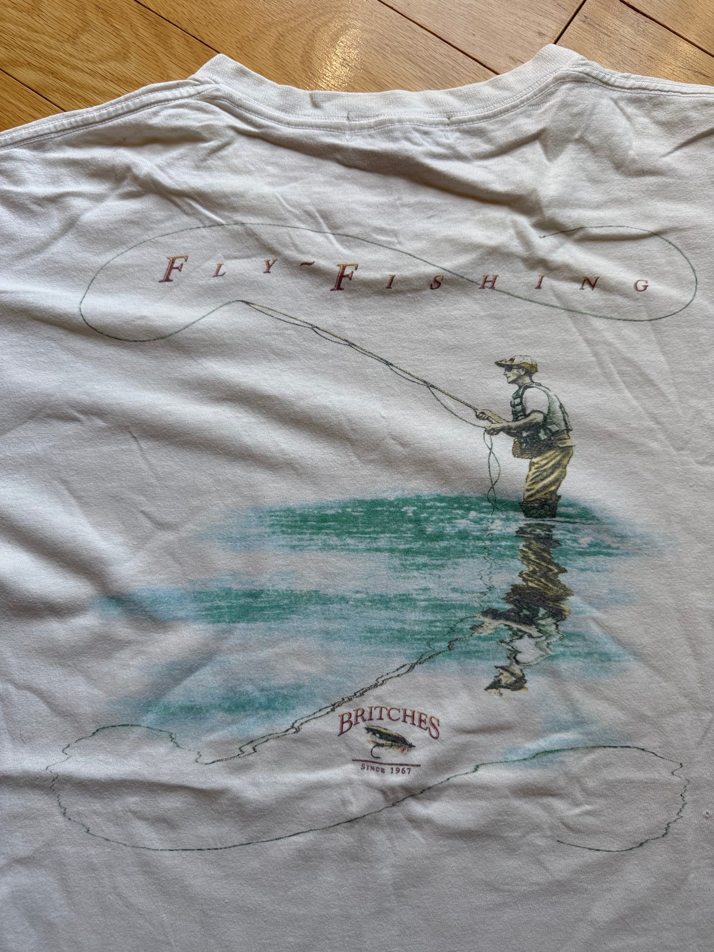 Vintage Britches Fly Fishing Tee. Size XL