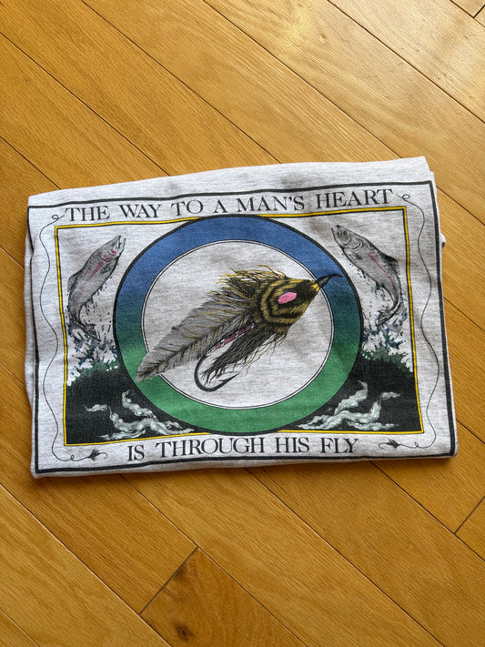 Vintage The Way To A Man's Heart Tee. Size M
