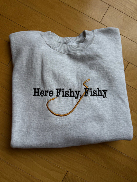 Vintage Here Fishy Fishy Crewneck
