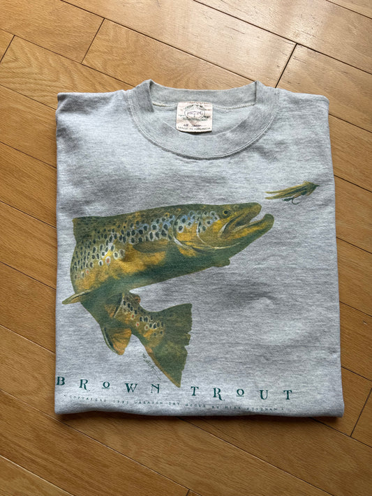 Vintage Wasatch Dry Goods Brown Trout Tee. Size L