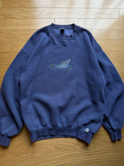 Vintage Russel Stitched Rainbow Trout Crewneck