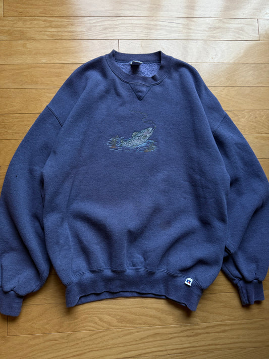 Vintage Russel Stitched Rainbow Trout Crewneck
