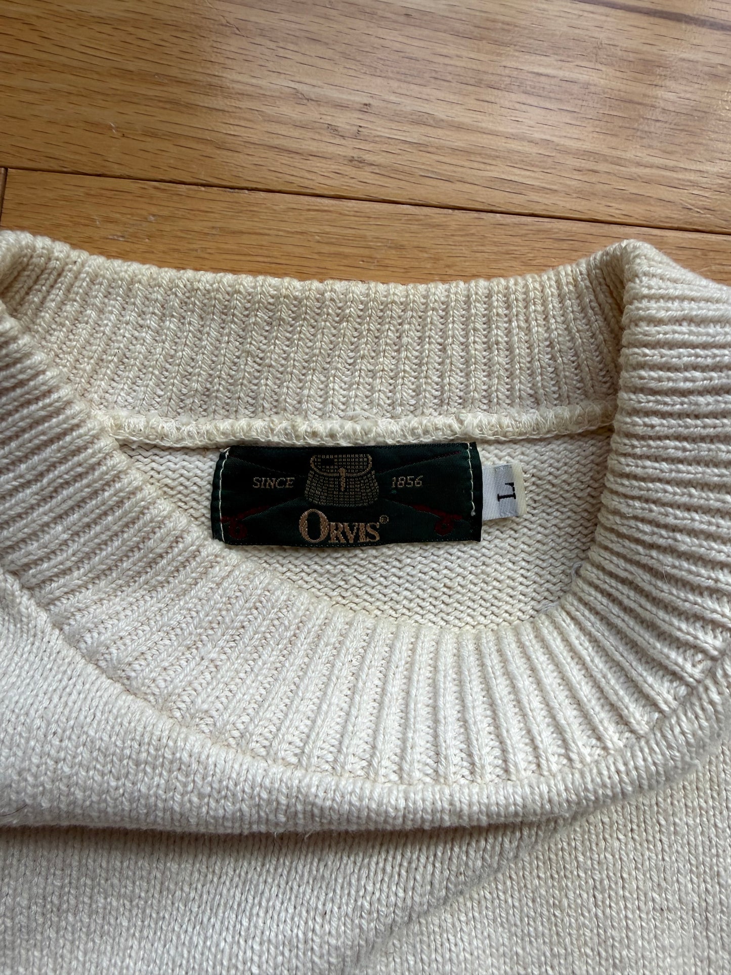 Vintage Orvis Embroidered 5 Fly Sweater