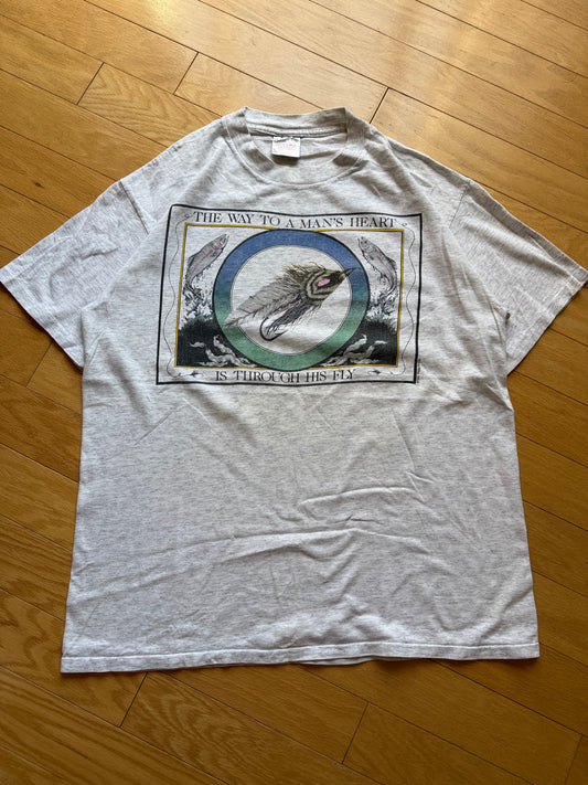 Vintage The Way To A Man's Heart Tee. Size L