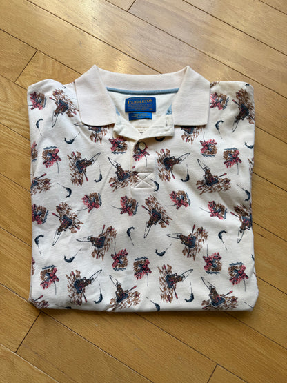 Vintage Pendleton Fisherman Print Polo. Size M