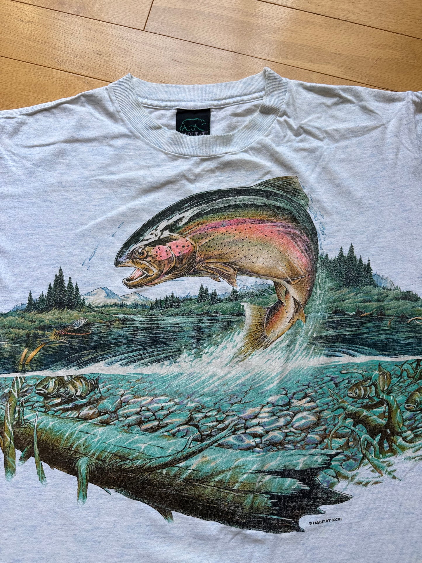 Vintage Habitat Rainbow Trout Tee. Size L