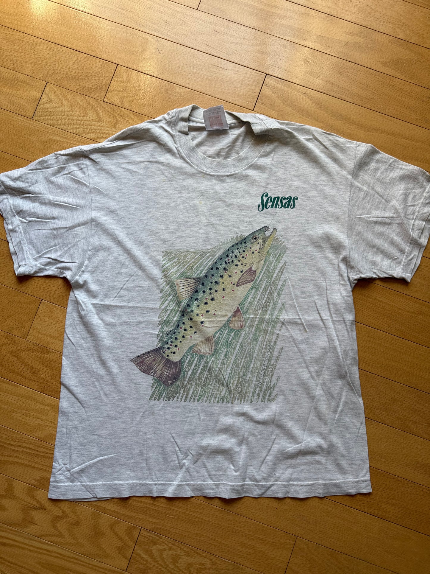 Vintage Sensas Rainbow Trout Tee. Size L