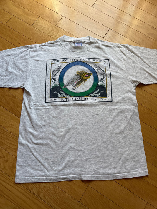 Vintage The Way To A Man's Heart Tee. Size XL
