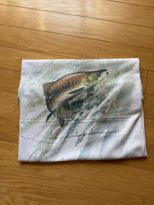 Vintage Salmon Tee. Size XL