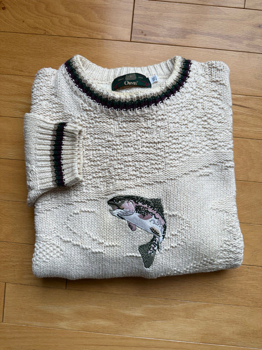 Vintage Orvis Rainbow Trout Sweater