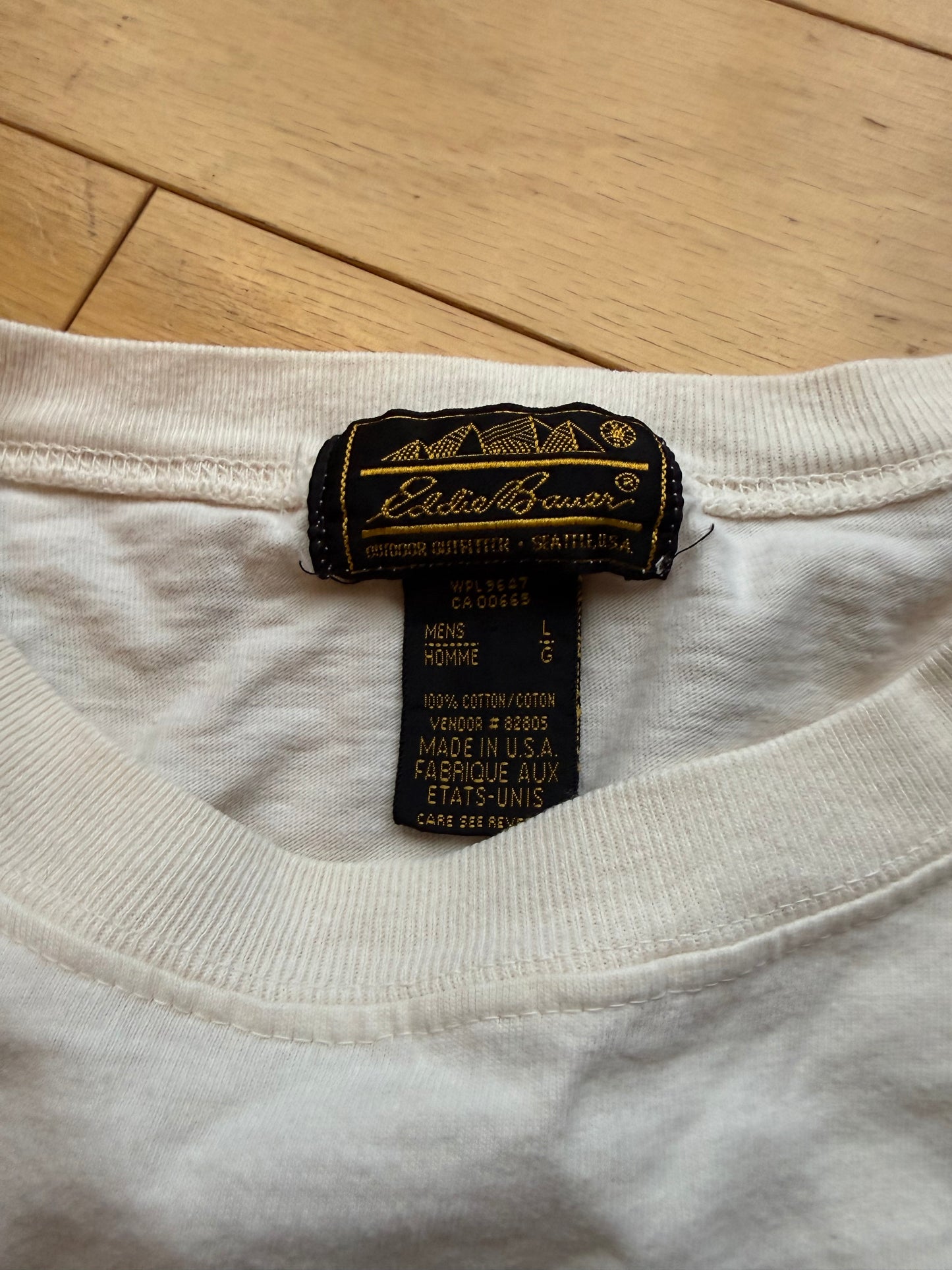 Vintage Eddie Bauer Fly Gear Long Sleeve Tee. Size L