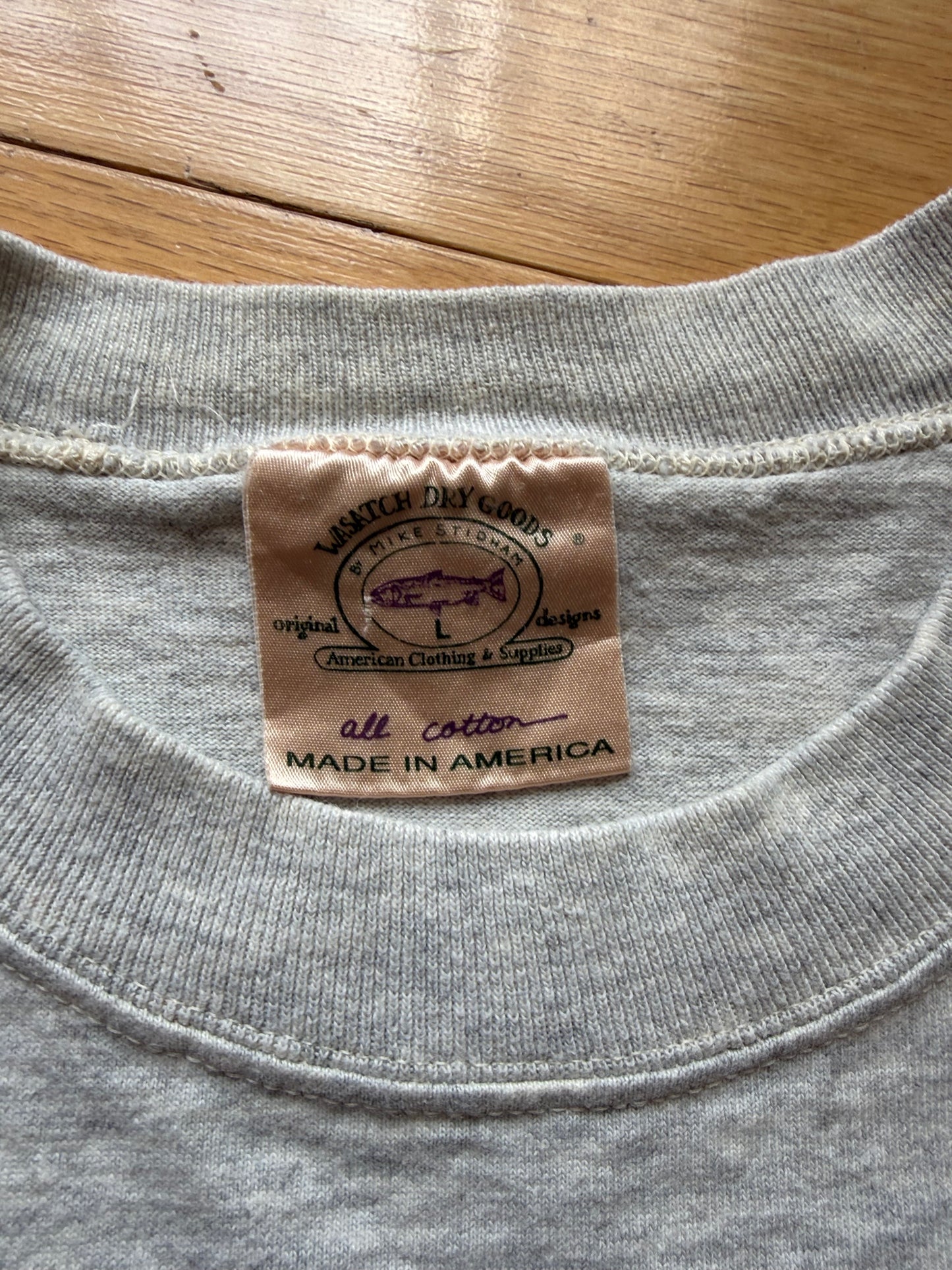 Vintage Wasatch Dry Goods Brown Trout Tee. Size L