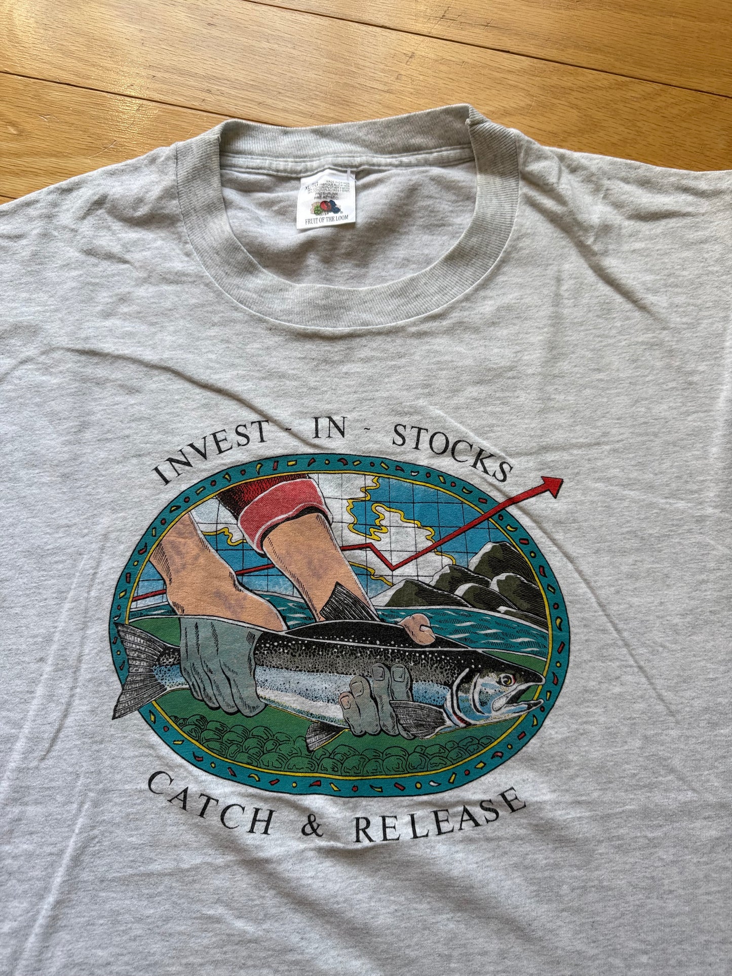 Vintage Invest In Stocks Tee. Size XL