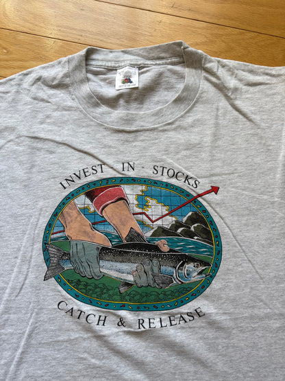 Vintage Invest In Stocks Tee. Size XL