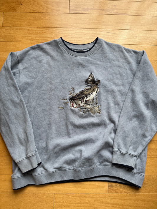 Vintage Embroidered Bass Crew