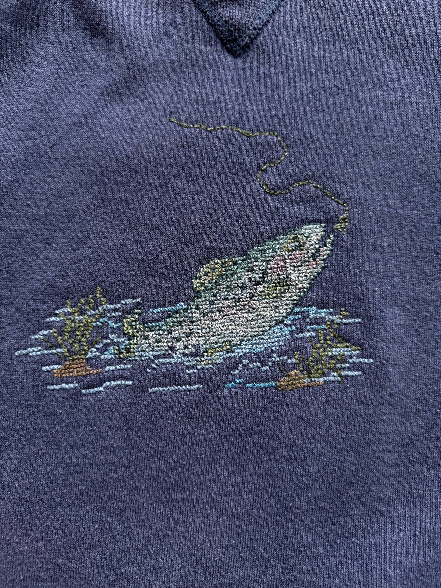 Vintage Russel Stitched Rainbow Trout Crewneck