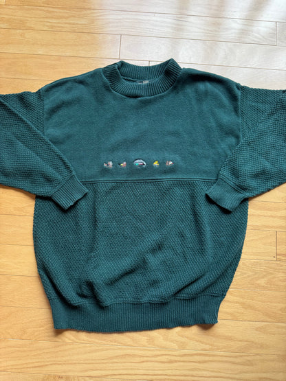 Vintage Orvis Embroidered 5 Fly Sweater