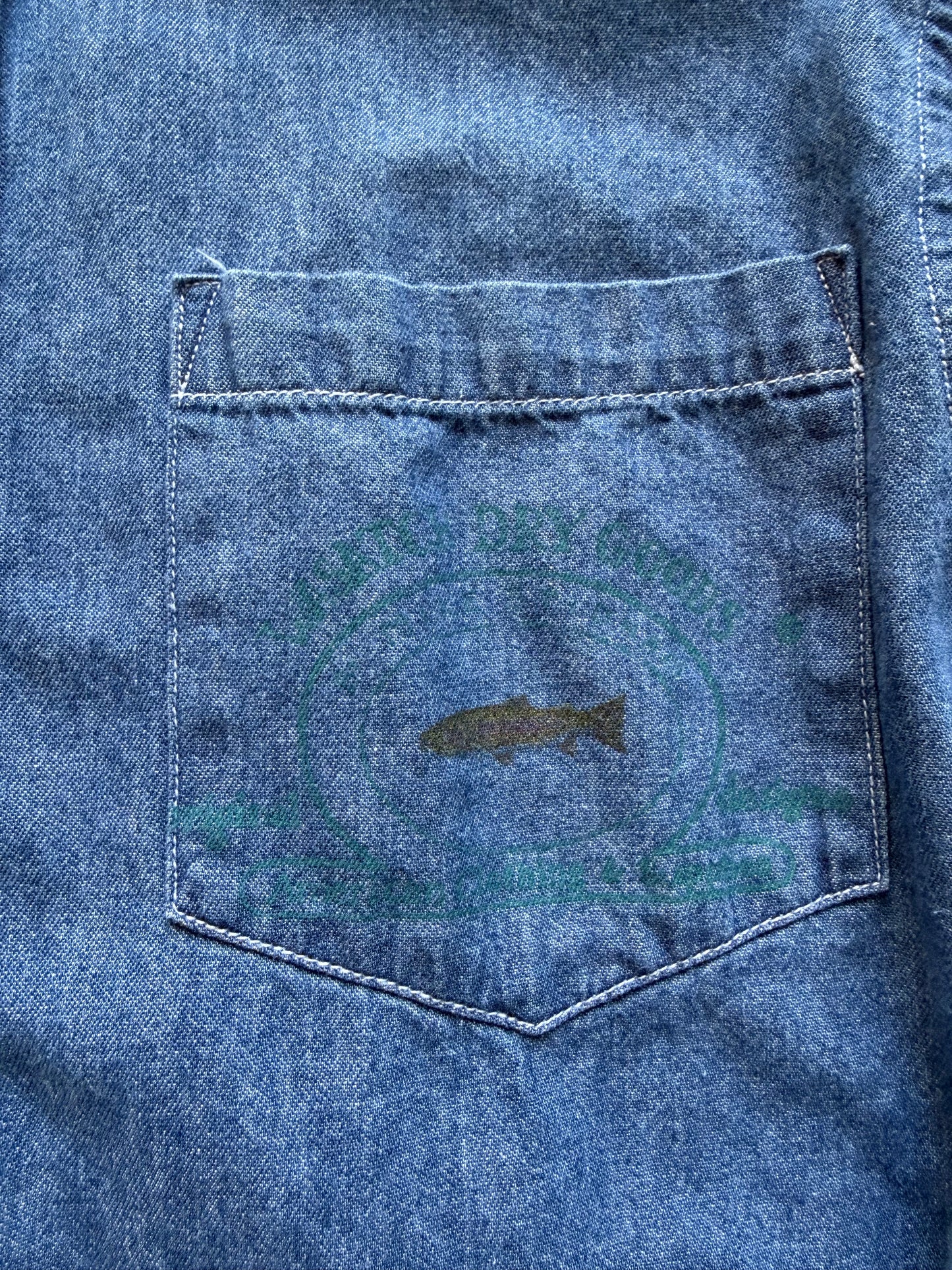 Vintage Wasatch Denim Fish On Shirt