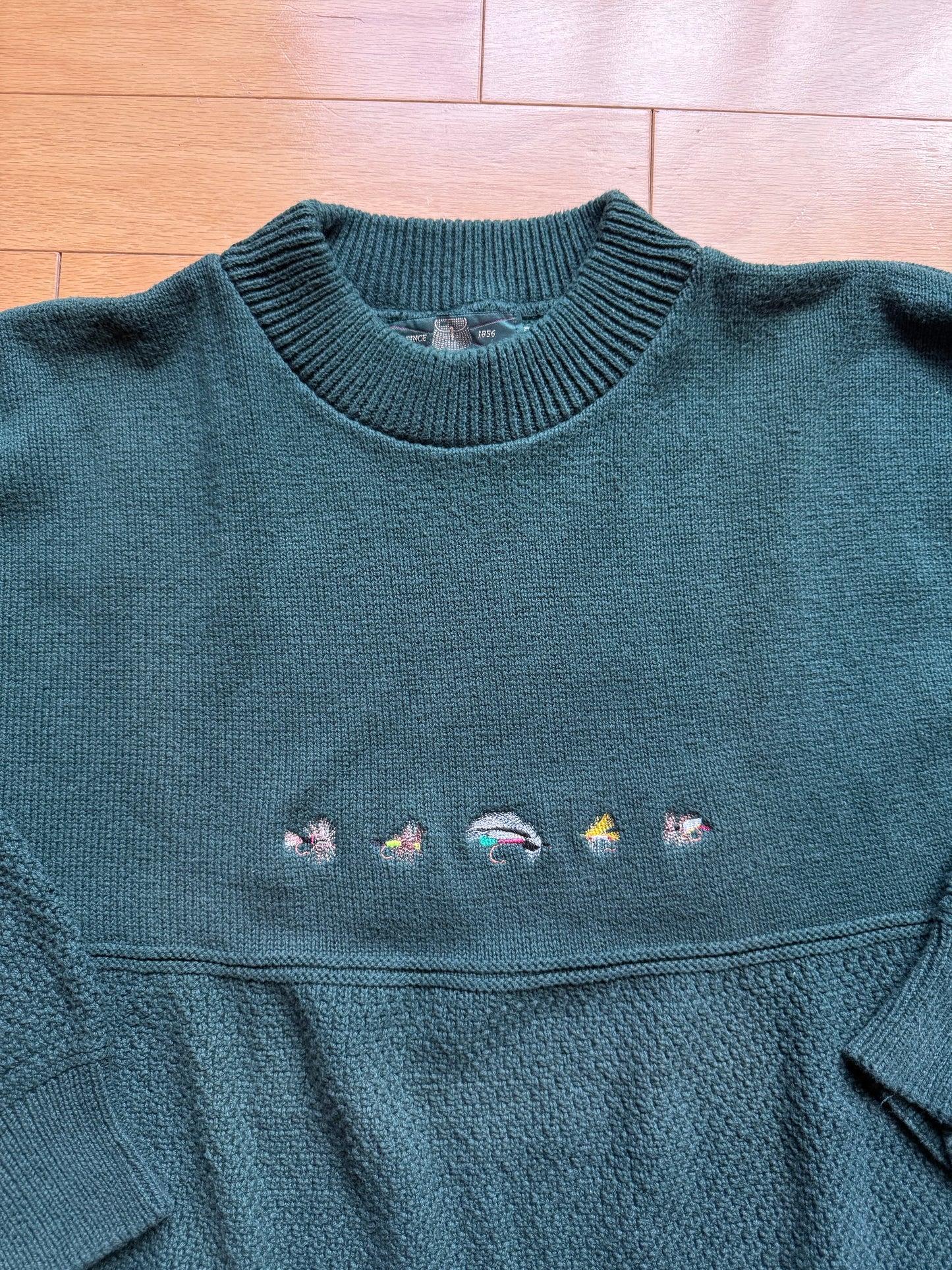 Vintage Orvis Embroiederd 5 Fly Sweater