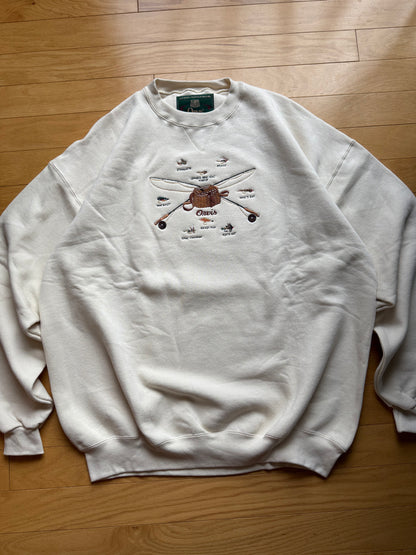 Rare Vintage Orvis Embroidered Fly Gear Sweatshirt