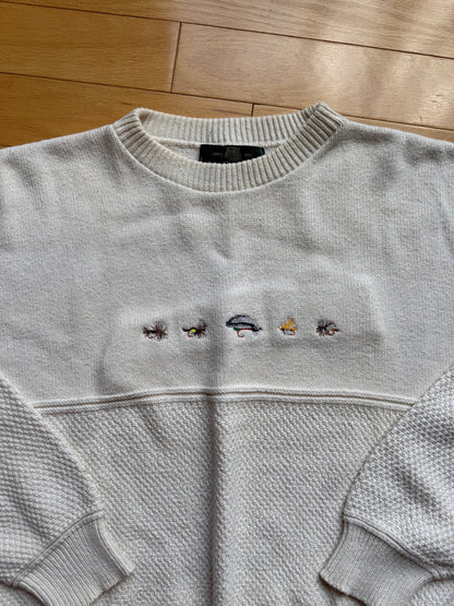 Vintage Orvis Embroidered 5 Fly Sweater