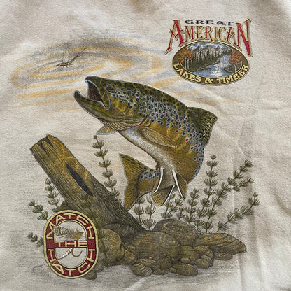 Vintage Snowshoe Thompson Brown Trout Crew