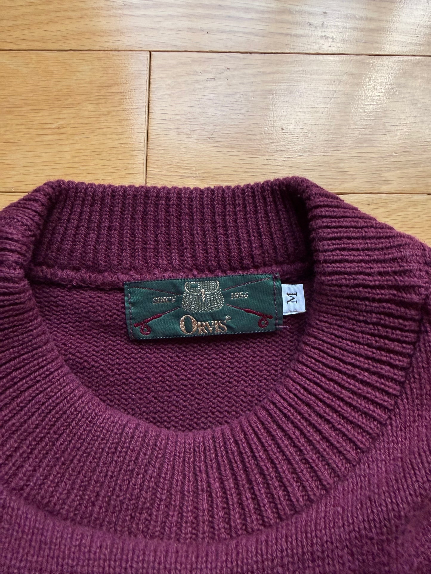 Vintage Orvis Embroidered 5 Fly Sweater