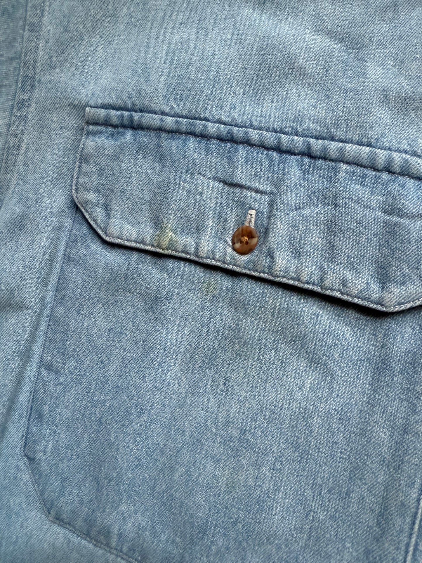 Vintage Eddie Bauer Embroidered Flies Denim Shirt