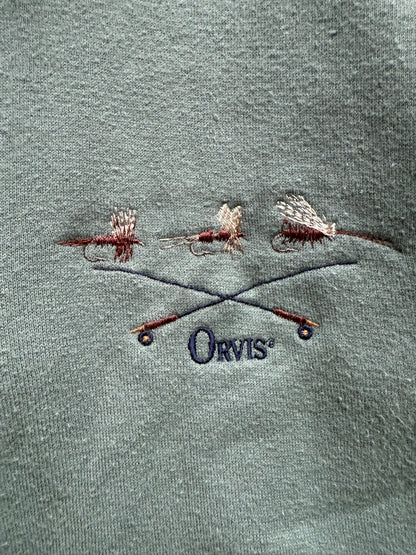 Vintage Orvis Embroidered Flies 1/4-Zip Pullover