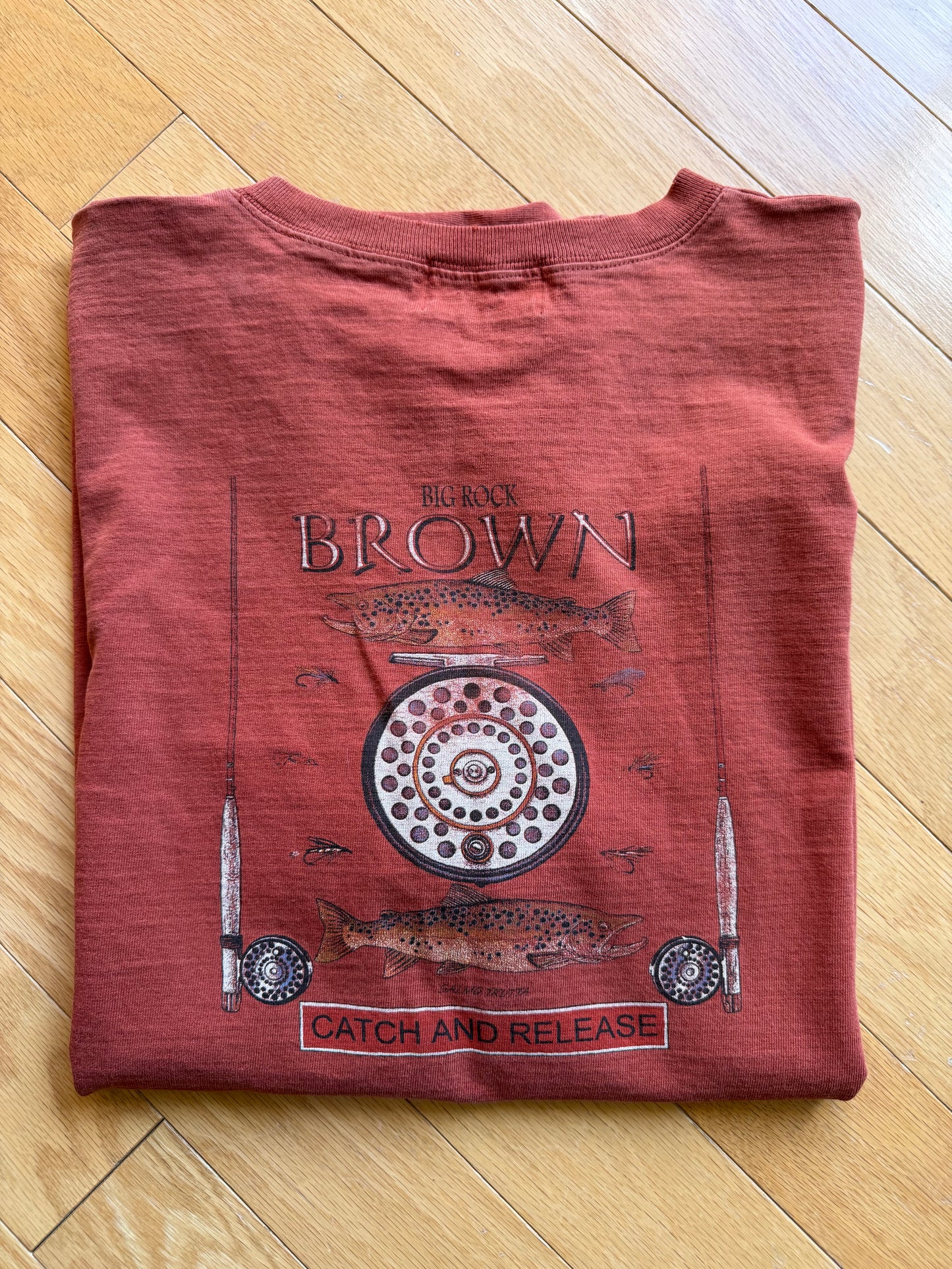 Vintage Big Rock Brown Trout Tee. Size XL