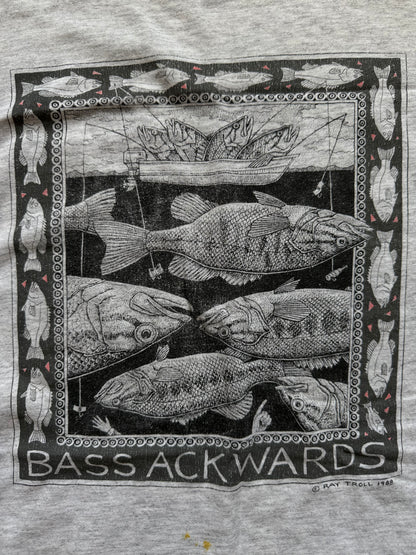Vintage Ray Troll Bass Ackwards Tee. Size L
