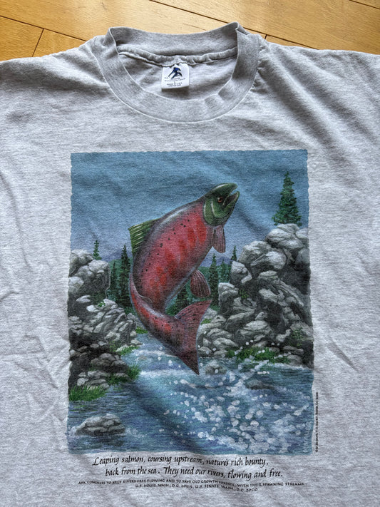 Vintage Jim Morris Salmon Tee. Size L