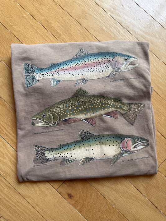 Vintage Harborside Graphics Trout Trio Tee. Size L